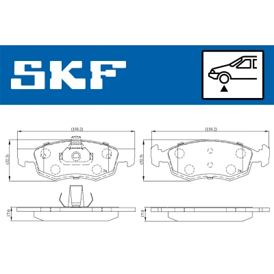 Immagine di SKF VKBP 80294 Kit pastiglie freno Non predisposto per contatto segnalazione usura DACIA: Logan I Pick up