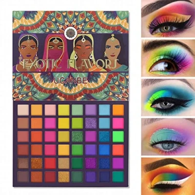 Immagine di UCANBE Palette Ombretti Colorati 48 Colori Glitter Opaco Ombretto Occhi Impermeabile, A Lunga Durata, Setoso Altamente Pigmentato(01)