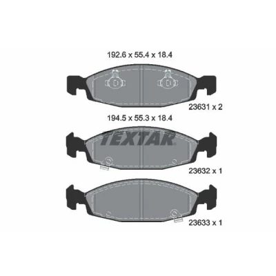 Immagine di TEXTAR 2363101 Kit pastiglie freno con segnalatore acustico usura JEEP: GRAND Cherokee 2, II