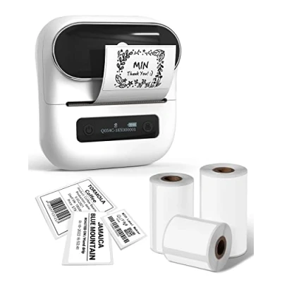 Immagine di Phomemo M220 Stampante Per Etichette, Bluetooth Termica Casa, Ufficio e Piccole Imprese, Supporto con Smartphone&amp;PC, 3 Roll Etichette