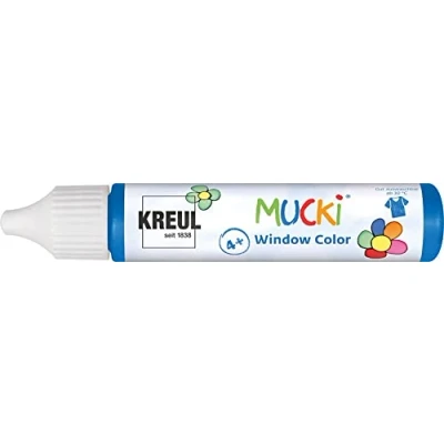 Immagine di Kreul 24411 Mucki Window Color, penna da 29 ml, a base d&#039;acqua, senza parabeni, glutine, lattosio, vegan, facile colorare, lavabile