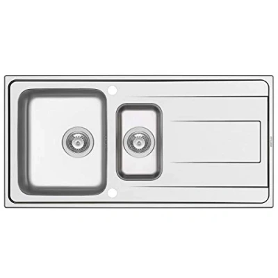 Immagine di Pyramis lavandino in acciaio inox Alea 1 1/2B 1d, pezzo, 100 x 50 cm, 107158112