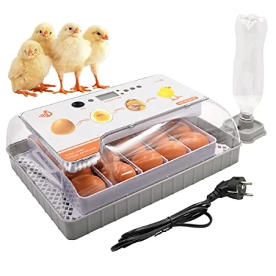 Immagine di Incubatrice per Uova Automatica,20 Incubatrici Controllo Intelligente e Preciso Della Temperatura Dell&#039;Umidità, Illuminazione a LED Efficiente, Adatta Polli,Oche, Anatre, Piccioni