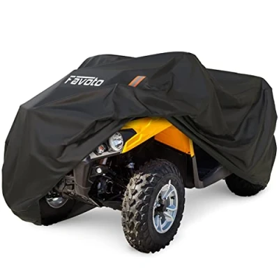 Immagine di Favoto Telo per ATV ATC 256 x 110 120cm, Copertura Protettiva Esterna ATV, Resistente ad Acqua, Pioggia, Vento, Foglie, Polveri, con Strisce Riflettenti Notturne e Sacchetto il trasporto