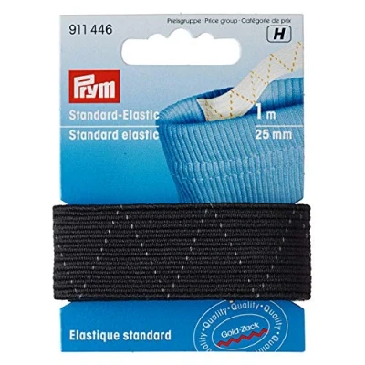 Immagine di Elastico Lavabile per Cucito, Nero, 25 mm x 1 mt