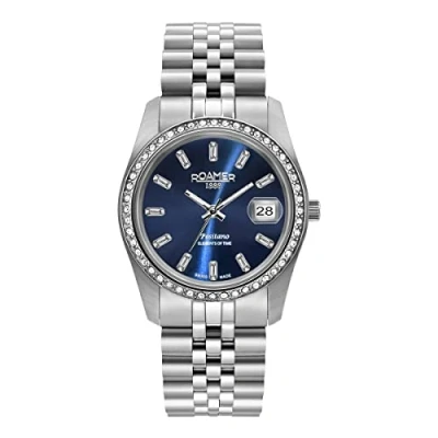 Immagine di Roamer Orologio da donna analogico al quarzo 853858 Positano, Argento/Argento/Blu 41 49 20, Bracciale