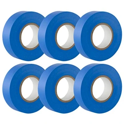 Immagine di GTSE Nastro isolante blu 19 mm x 20 m Robusto ed autoadesivo Per proteggere, unire e riparare cavi 6 rotoli