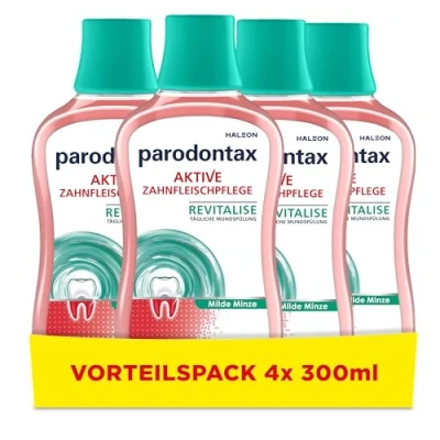 Immagine di Parodontax Balsamo per la bocca alla menta fresca, le gengive quotidiane, 4 x 300 ml