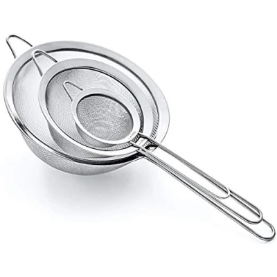 Immagine di Set di 3 Colino/Scolapasta alta qualità. Robusto, Grande e Con Maglia Fine 8,5/14/20cm Acciaio Inossidabile 304 Colini da Cucina Proto Future