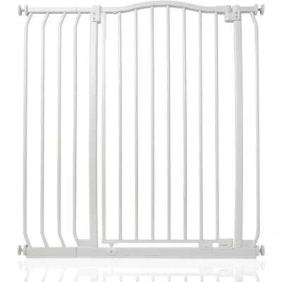 Immagine di Safetots Cancelletto di Sicurezza Extra Alto con Cima Curva, 89cm 98cm, Bianco Opaco, 100cm in Altezza, Montaggio a Pressione per Scale,Barriera