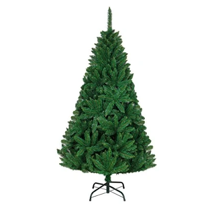 Immagine di SHATCHI Pino imperiale cespuglioso artificiale Deluxe albero di Natale ramo incernierato punte a matita con supporto in metallo decorazioni natalizie per la casa, PVC, verde, 120 cm