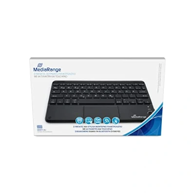 Immagine di MediaRange tastiera wireless compatta con 64 tasti e touchpad, QWERTY (GR), nero, MROS130 GR, dimensioni standard