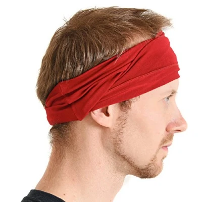 Immagine di Casualbox Uomo elastico bandana Fascia Per capelli giapponese lungo dreads testa incarto rosso