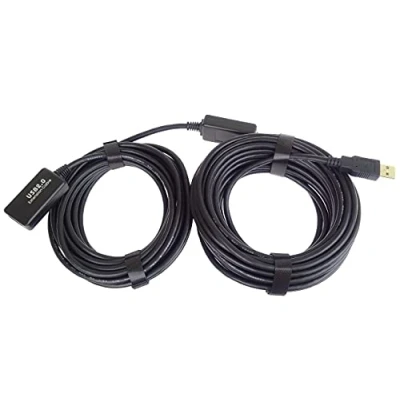 Immagine di PremiumCord Cavo Prolunga USB Attivo con Ripetitore 20m, A Femmina Maschio, 2.0 Ad Alta velocità, 2X Schermato, AWG20/28, Colore Nero, Lunghezza 20m