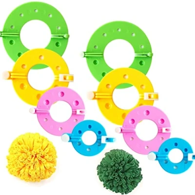 Immagine di pompon Maker, per Maglieria a Telaio, 8 pezzi in 4 misure, Fluff Ball Weaver Needle Craft, fai da te