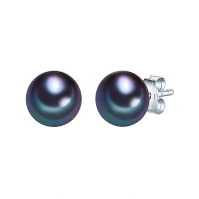 Immagine di Valero Pearls Orechinni a lobo da Donna in Argento Sterling 925 con rodio Perle coltivate d&#039;acqua dolce blu pavone 00178850
