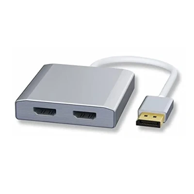 Immagine di WJESOG 1x2 Displayport doppio HDMI Splitter Adattatore, DP a 2 Hub Multi Stream Transport Support 4K Risoluzione Supporto MST, SST