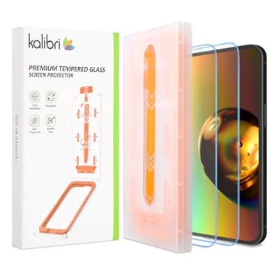 Immagine di kalibri Protezione Schermo Compatibile con Apple iPhone 16 PRO Max Pellicola Protettiva Vetro Temperato Vetrino Salva Display Touch Applicatore