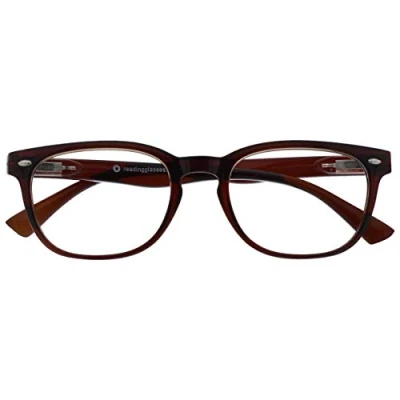 Immagine di Uv Reader Marrone Occhiali Da Lettura Stile Designer Uomo Donna Uvr015 +2,50 50 Gr
