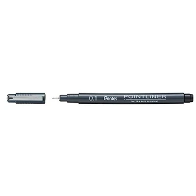 Immagine di Pentel S20P Pointliner, fineliner punta 0,1 mm nero 12 pz