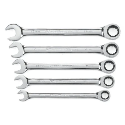 Immagine di GEARWRENCH Set di chiavi metriche combinate a cricchetto, 5 pezzi, 12 punti, 93004D
