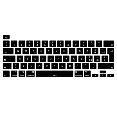 Immagine di MiNGFi italiano silicone coperchio della tastiera Copritastiera per MacBook Pro 16&quot; M1 (2019+) Modello A2141 13&quot; (2020+) A2338 A2289 A2251 EU/ISO layout Nero