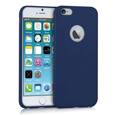 Immagine di kwmobile Custodia Compatibile con Apple iPhone 6 / 6S Cover Back Case per Smartphone in Silicone TPU Protezione Gommata blu scuro matt