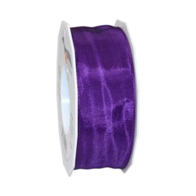 Immagine di Präsent Lyon Nastro in taffetà cablato, Viola, 40 mm 25 m, Seide, Verde, unità