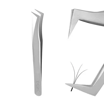Immagine di EMEDA Pinzetta Extension ciglia Finte Pinzette a L per Volume 3D 6D 8D Vetus 6A SA professionale punte curve ad angolo piatte estensioni individuali