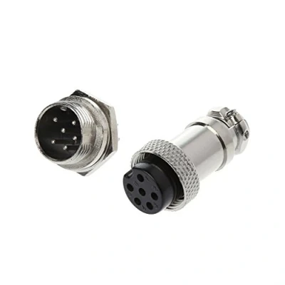 Immagine di Dabixx Spina per Aviazione Connettore Maschio e Femmina Pannello in Metallo 16mm 2/3/4/5/6/8/9 Pin GX16 6