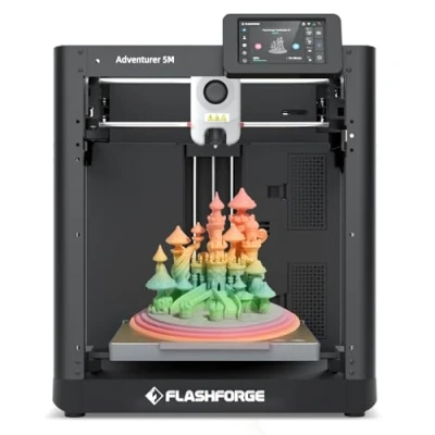 Immagine di Flashforge Adventurer 5M Stampante 3D ad alta velocità 600mm/s con aggiornamento automatico, ugello a cambio rapido e piastra PEI, 220x220x220mm