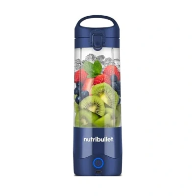 Immagine di nutribullet portable blender, frullatore portatile, 475ml BPA free, mini frullatore, multifunzione, caricatore USB C, oltre 15 cicli frullatura, blu navy, NBP003NBL