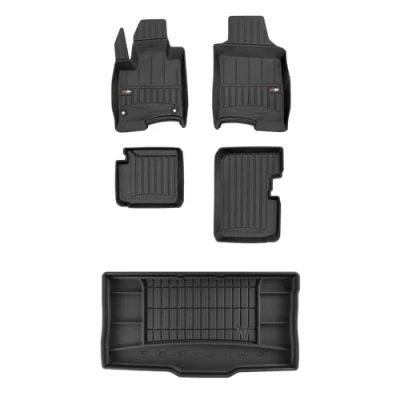 Immagine di FROGUM ProLine 3D Esclusivi Tappetini auto in gomma e vasca baule bagagliaio su misura per Fiat Panda III dal 2020 I bordi più alti