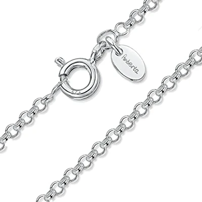 Immagine di Amberta® Gioielli Collanina Catenina Argento Sterling 925 Modello Rolo Larghezza 1 mm Lunghezza: 40 45 50 55 60 70 cm (70cm)