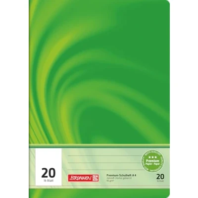 Immagine di Brunnen 104472002 Vivendi Quaderno per la scuola, formato A4, 16 fogli, fogli bianchi, con a riga, rigatura 20