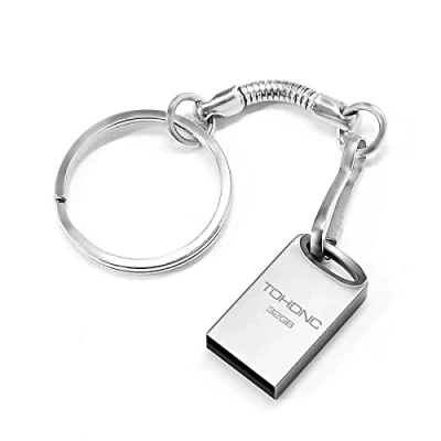 Immagine di Chiavetta USB 32GB, Mini Metallo Penna Portatile Impermeabile Key 32GB Pendrive USB2.0 Flash Drive Unità Memoria 32Giga per Archiviazione Dati PC, Laptop, Computer, Smart TV, Ecc (Argento)