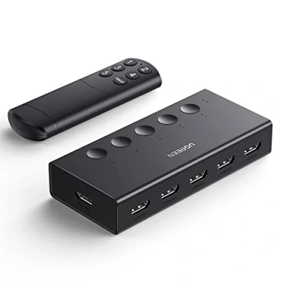 Immagine di UGREEN HDMI Switch 4K 60Hz 5 in 1 out 3D HDR CEC con Telecomando IR Compatibile Laptop PS5 PS4 Xbox One 360 ​​​​TV Stick Box Chromecast Lettore Blu Ray DVD Schermo Proiettore HDTV