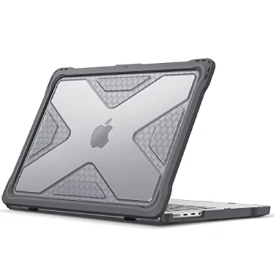 Immagine di FINTIE Custodia Compatibile con MacBook Pro 14&quot; 2992 A2918 A2779 A2442 M3 M2 M1 Pro/Max (2023 2021 Versione) Antiurto Robusto Case Rigido Cover TPU Protezione, Grigio