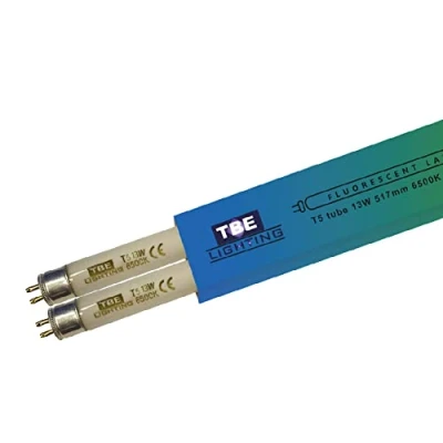 Immagine di TBE Lighting T5 Lampade fluorescenti a tubo da 13 W, 517 mm, lampadine CFL, attacco G5, base 2 pin, T5, ad alta efficienza, luce diurna, 6500 K, confezione
