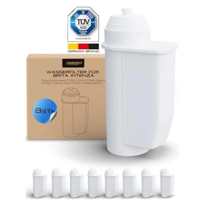 Immagine di Comedes Filtro acqua per Brita intenza, sostituisce Bosch Siemens TZ70003, TZ70033, TCZ7003 &amp; Intenza 575491, compatibile con EQ Series e Vero (8 pezzi)
