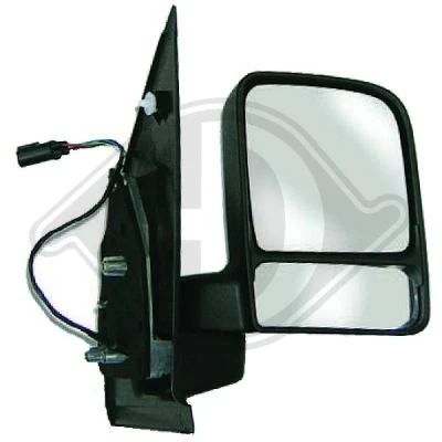Immagine di specchio retrovisore esterno Diederichs 1454724 Dx nero zigrinato convesso, per regolazione elettrica specchio, termico, con a grandangolo, S