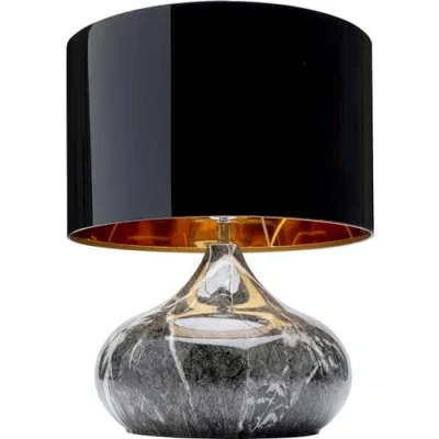 Immagine di KARE Design lampada da tavolo Mamo Deluxe, nero, abat jour, comodino, stanza letto, soggiorno, sala pranzo, corridoio, stile elegante, moderno, 41x37x37cm (A/L/P), lampadina non inclusa