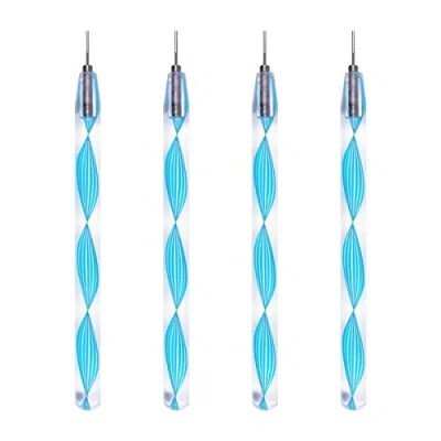 Immagine di JUYA Strumenti per Quilling a Punta Fine Confezione da 4 Pezzi Manico in Plastica Testa Acciaio Inox 0,8 mm (4 QT03 06T), Maniglia blu