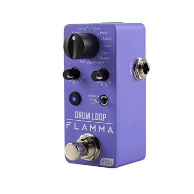 Immagine di FLAMMA FC01 Pedale Looper e Drum Machine 2 in 1 per Chitarra Basso, 20 Minuti di Loop, 16 Groove, Tap Tempo, Audio 44.1kHz/16Bit, 3 Modalità, Effetti Compatto