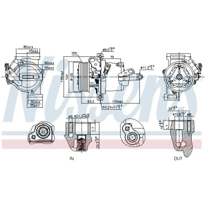 Immagine di NISSENS 891074 Compressore Aria Condizionata DKV09Z 12 PAG 46 YF R 134a SMART: Fortwo III Coupe, Forfour II Hatchback, RENAULT: Twingo 3