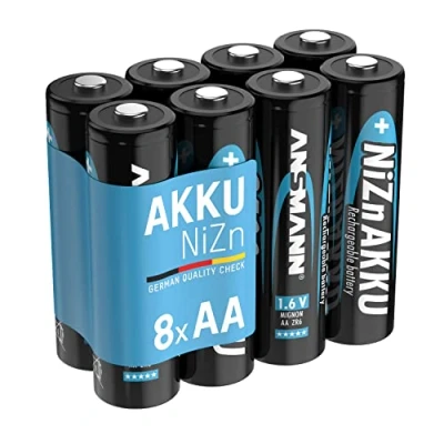 Immagine di Ansmann Batteria NiZn Micro HR03, 4 x 1,6 V, zinco nichelato ad alta tensione 8 batterie AA Nero