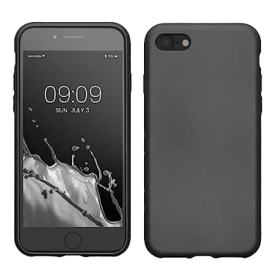 Immagine di kwmobile Custodia Compatibile con Apple iPhone SE (2022) / (2020) 8 7 Cover Back Case Morbida Protezione in Silicone TPU Effetto metallizzato grigio