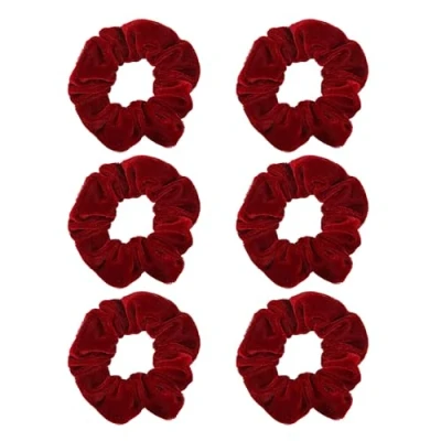 Immagine di EUPSIIU 6 Pezzi Anello per Capelli, Elastici Scrunchie Scrunchies Capelli in Seta, Grande con un Elastico a Spirale All&#039;interno Fasce Pettinature Donna Ragazza(Rosso)