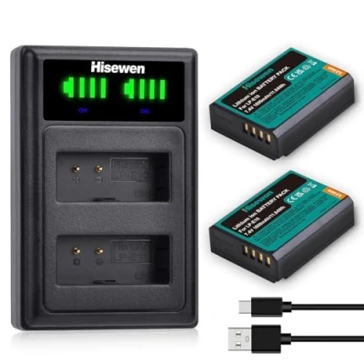 Immagine di Hisewen LP E10 Batteria 2 Pack e Tipo C LCD Doppio Caricatore per Canon EOS Rebel T3, T5, T6, T7, Kiss X50, X70, 1100D, 1200D, 1300D 1500D 2000D 3000D 4000D