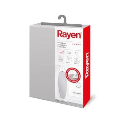 Immagine di Rayen Fodera per asse da stiro (fodera felpata, facile collocare con sistema EasyClip) 4 strati: foam, mollettone, tessuto 100% cotone e alluminio 130x47 cm